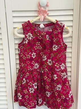 GAP Bright Pink Floral Sleeveless Dress